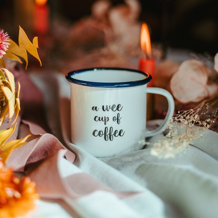 A Wee Cup of Coffee Enamel Mug - Erne Deals