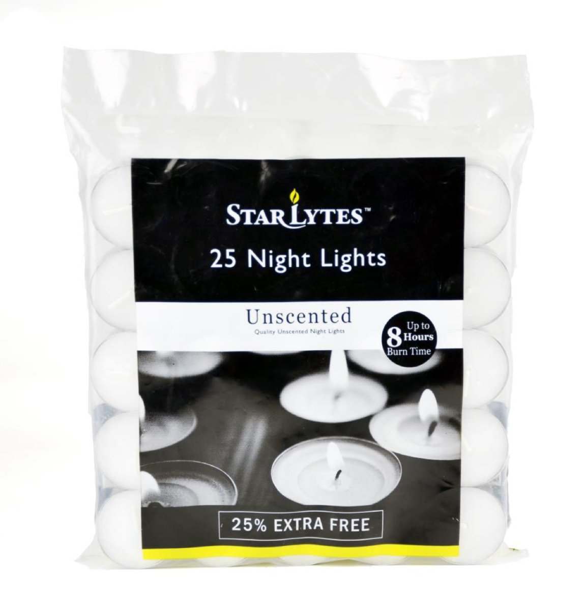 Starlytes 25 White Unscented Tea Night Lights - Erne Deals